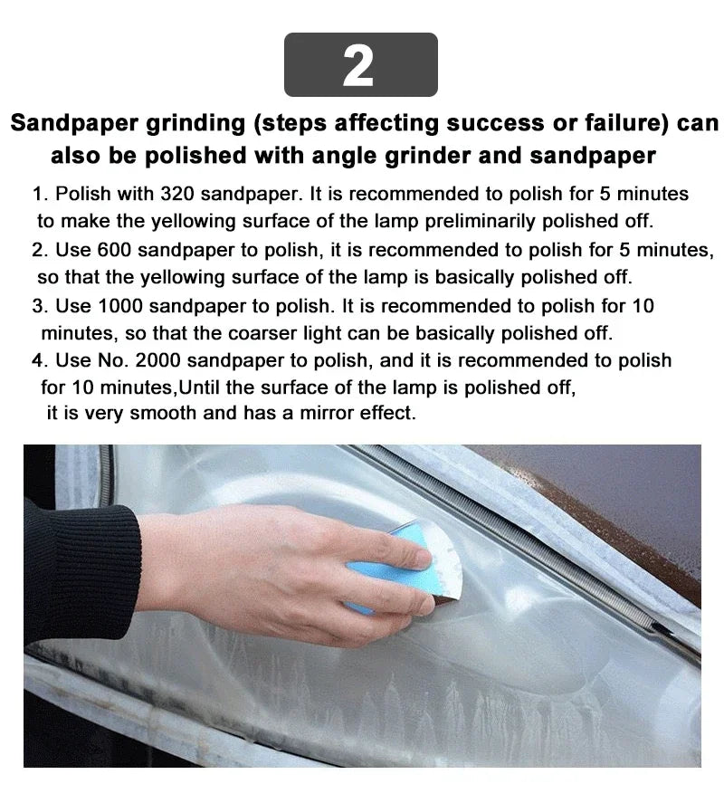 Líquido de reparo de farol de carro universal, resistente ao calor de longa duração, agente de reparo de renovação de proteção, polimento de arranhões