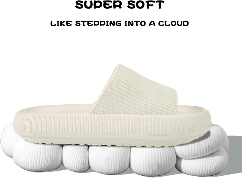 Cloud Sliders Mulheres & Homens Antiderrapantes, Banheiro, Chinelos Verão Macio Flip Flop, Travesseiro Sliders, Plataforma Piscina, Sliders Chuveiro