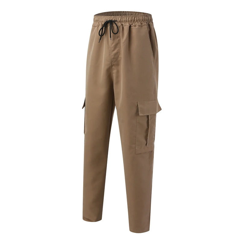 Calça cargo esportiva de lazer para jovens de verão, masculina, Europa e Estados Unidos, calças casuais retas e soltas, masculinas