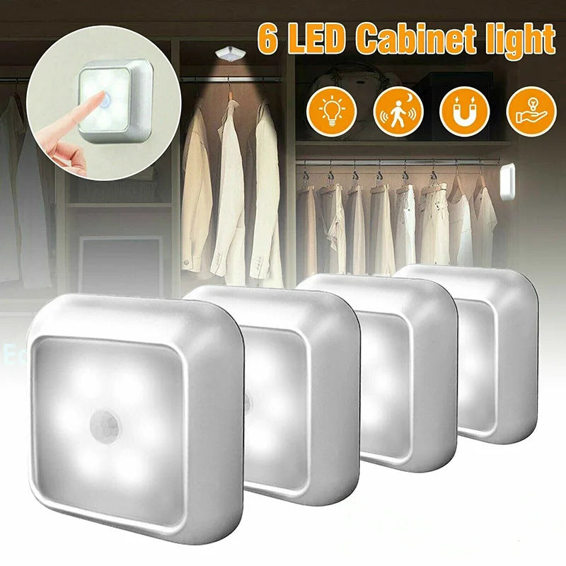 6 LED Night light PIR Auto Motion Sensor Night Lamp para Sala de estar, Quarto, Casa, Escada e Armário