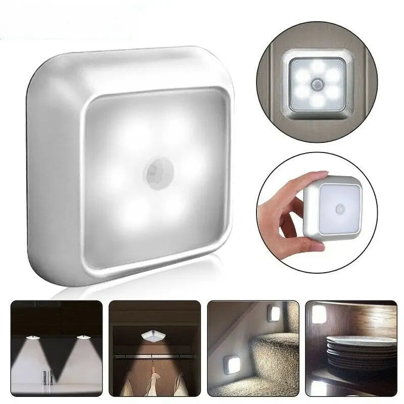 6 LED Night light PIR Auto Motion Sensor Night Lamp para Sala de estar, Quarto, Casa, Escada e Armário