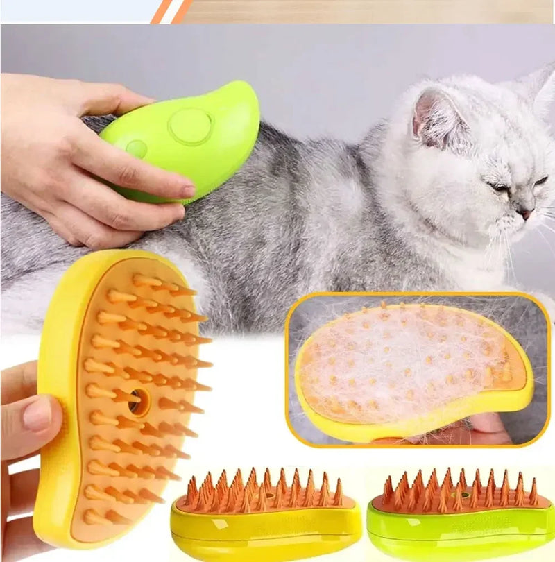 Escova de vapor para gatos e cães, Escova de vapor para massagem Pulverizador elétrico para animais de estimação Coisas para cães Remove pelos de animais de estimação