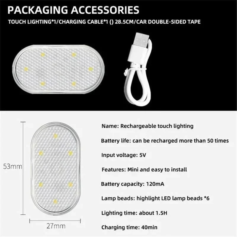 Wireless Led Lights for Car Interior, Car Led Lights Interior, USB Rechargeable Automotive Neon Accent Light