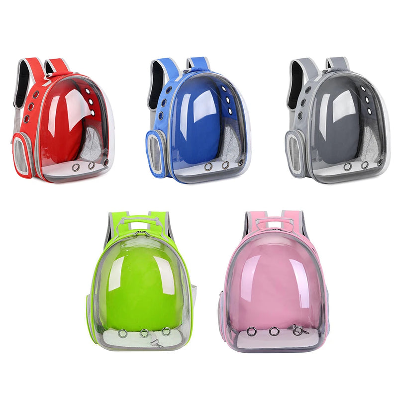 Bolsa de transporte para gatos, bolsa de ombro para animais de estimação ao ar livre, mochila respirável, bolsa transparente de viagem para cães e gatos pequenos