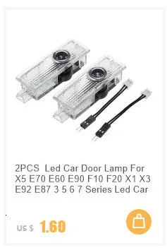 2 peças Porta do carro Led Luz Sombra Fantasma, Lâmpada de Boas-vindas para Dodge Charger, Acessórios Automotivos Luzes de Projetor Laser