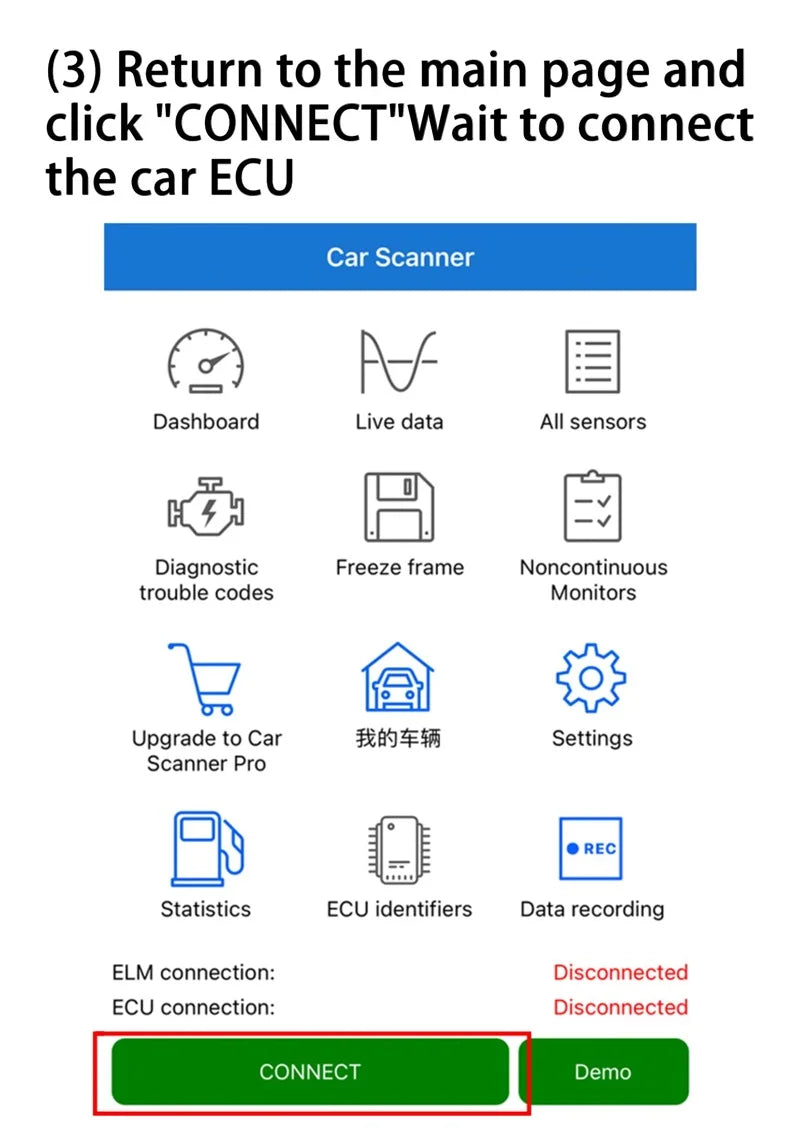 ELM327 V2.1 OBD2 Scanner Bluetooth Ferramenta de diagnóstico de carro para Android / IOS Leitor de código Detector de falhas automotivas