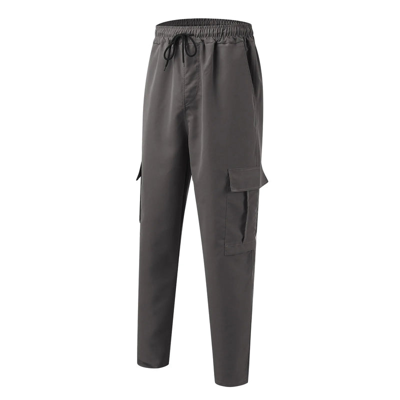 Calça cargo esportiva de lazer para jovens de verão, masculina, Europa e Estados Unidos, calças casuais retas e soltas, masculinas